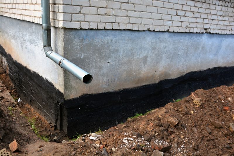 Drainage tile installation around foundation